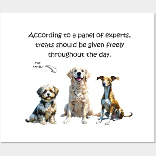 According to a panel of experts treats should be given freely throughout the day - funny watercolour dog designs Posters and Art